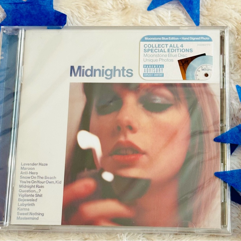 Hand signed Taylor Swift Moonstone Midnights CD *Unopened w/ confetti